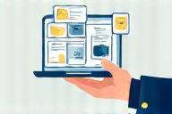 Illustration representing accessing educational resources on a tablet