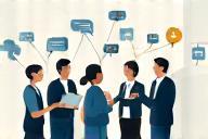 Illustration representing people networking and learning together