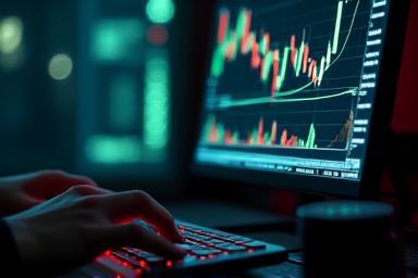 Computer screen showing trading charts during an online webinar.